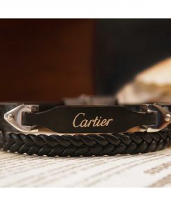 دستبند چرم مردانه (Cartier)